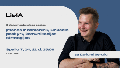 3 dalių MASTERCLASS sesijos: įmonės ir asmeninių LinkedIn paskyrų komunikacijos strategijos