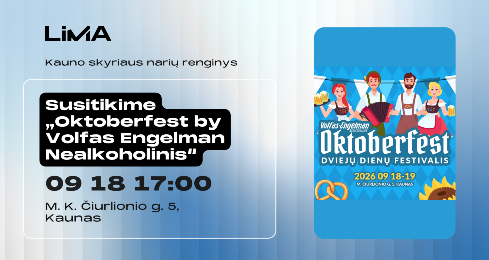 LiMA Kaunas kviečia į „Oktoberfest by Volfas Engelman Nealkoholinis“!